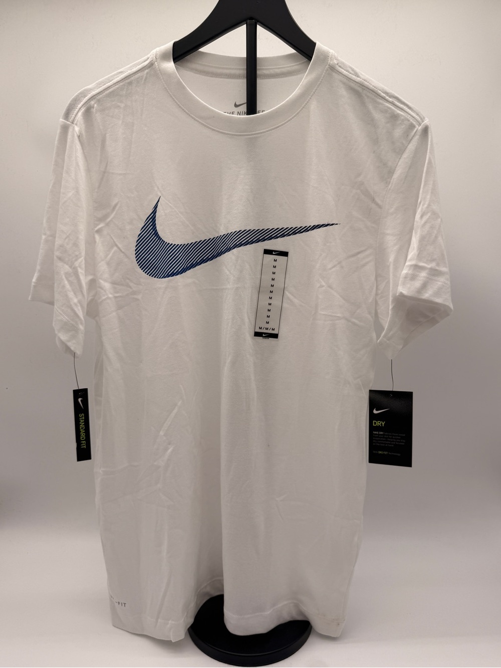 Nike Men's White Dri-FIT Logo T-Shirt NWT Medium